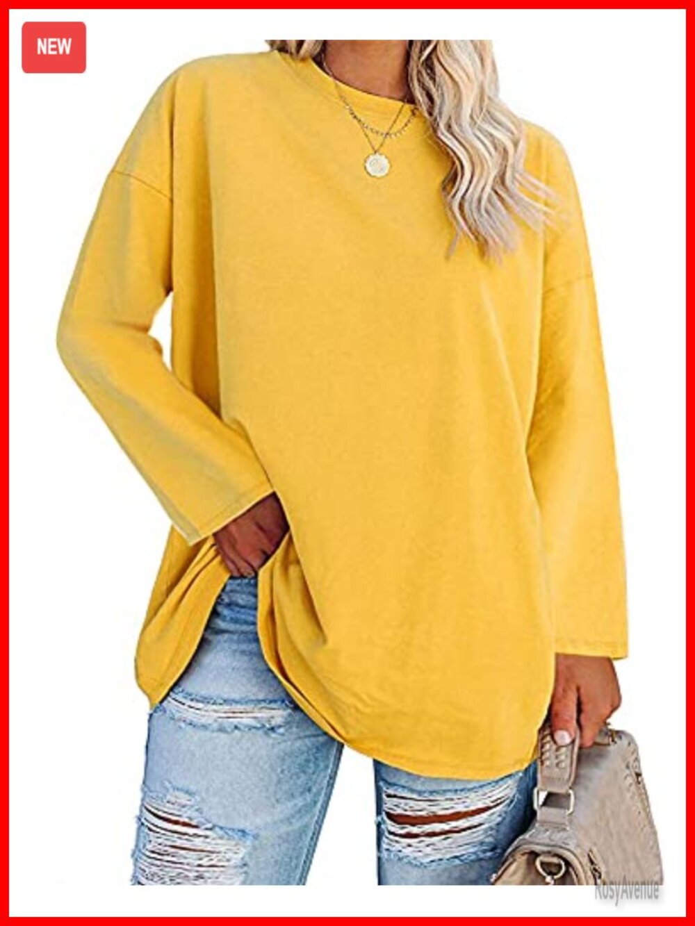 Womens Plus Size Long Sleeve Tunic Top Oversized Sweatshirt Cotton Blend